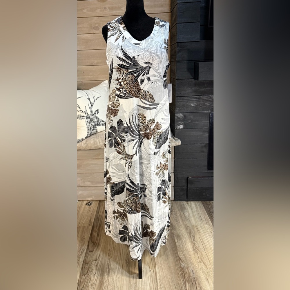 Chico's Leopard & Tropical Print Maxi Dress